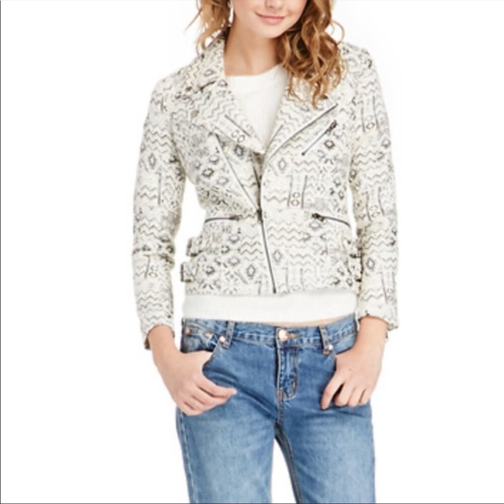 NEW with tags Capulet Metallic Tribal Print Moto Jacket Medium, MSRP $249